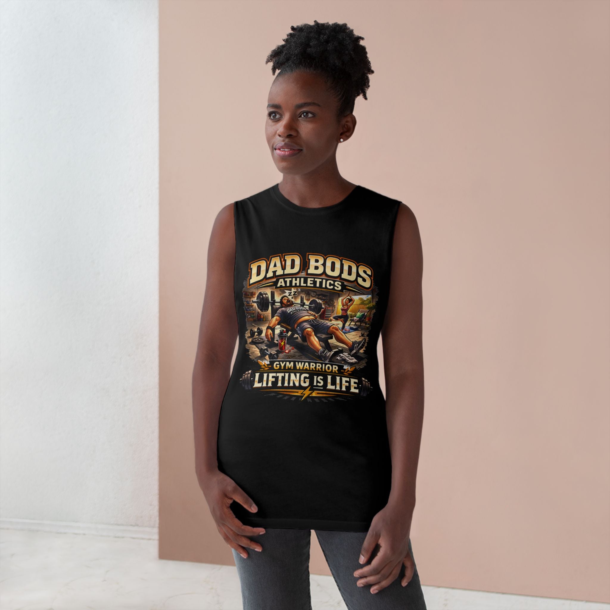 DBA Lifting is Life (front ) Unisex Barnard Tank