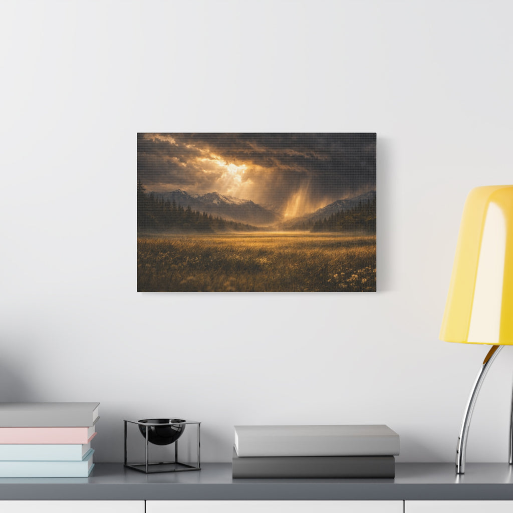 Stormy Meadow Wall Art | "Where the Storm Breaks" | Motivational Canvas Print | Fine Art