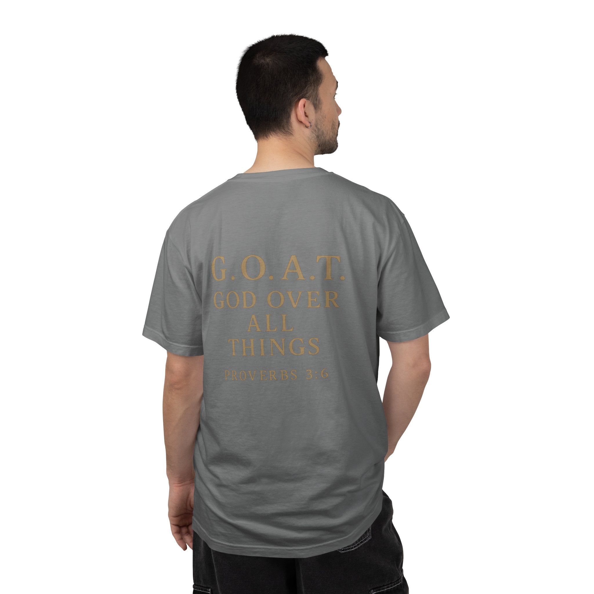 Christian T-Shirt | STILL "G.O.A.T. God Over All Things" | Faith Apparel | STILL Collection