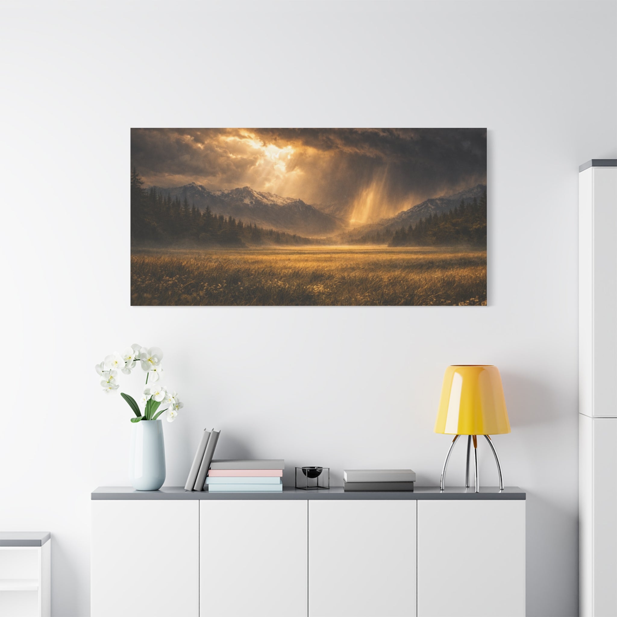 Stormy Meadow Wall Art | "Where the Storm Breaks" | Motivational Canvas Print | Fine Art