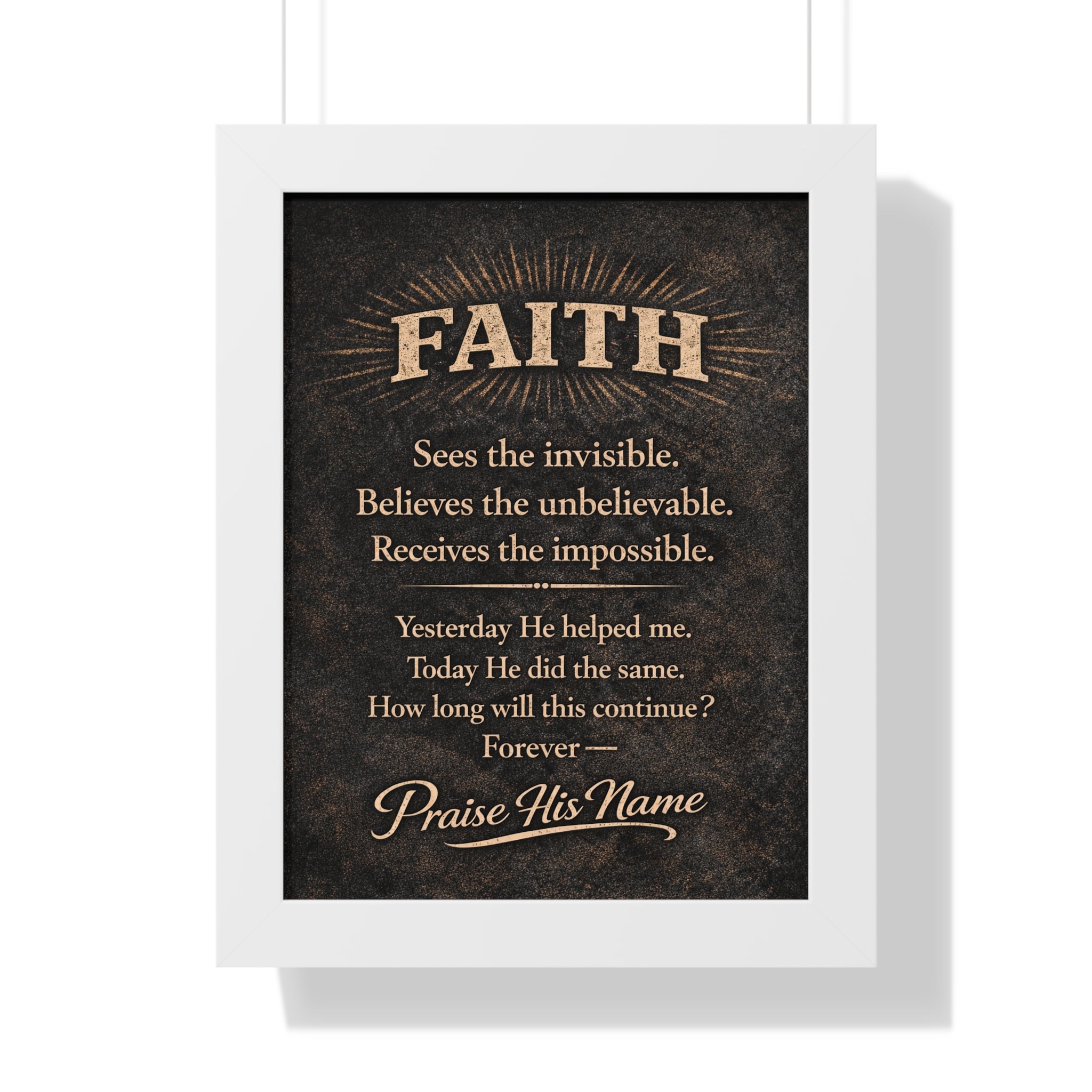 Christian Wall Art | FAITH Sees the Invisible | Masculine Faith Poster | Stormy Meadow