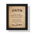 Christian Wall Art | FAITH Sees the Invisible | Vintage Faith Poster | Stormy Meadow