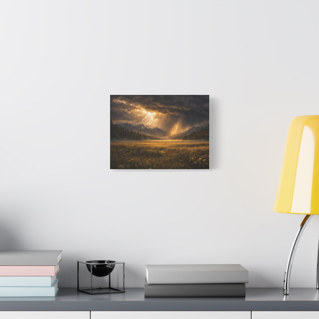 Stormy Meadow Wall Art | "Where the Storm Breaks" | Motivational Canvas Print | Fine Art