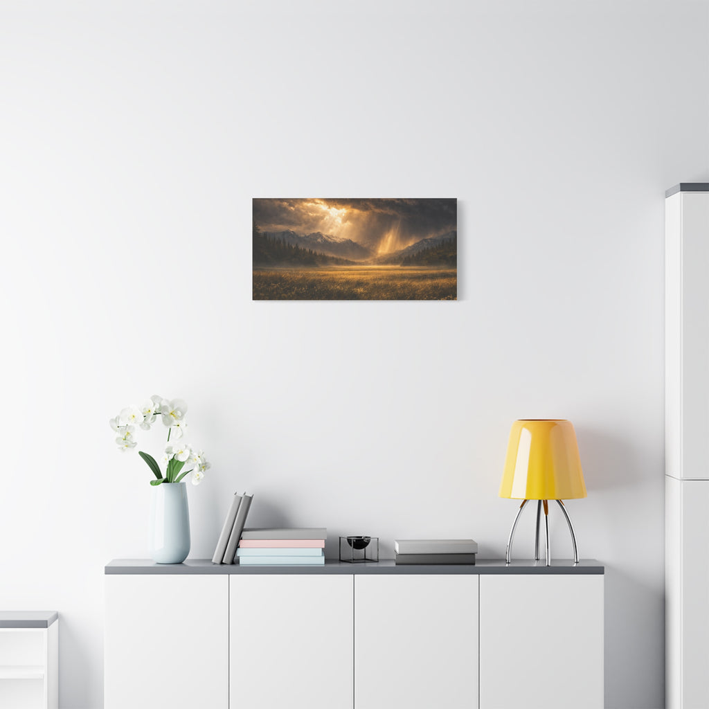 Stormy Meadow Wall Art | "Where the Storm Breaks" | Motivational Canvas Print | Fine Art