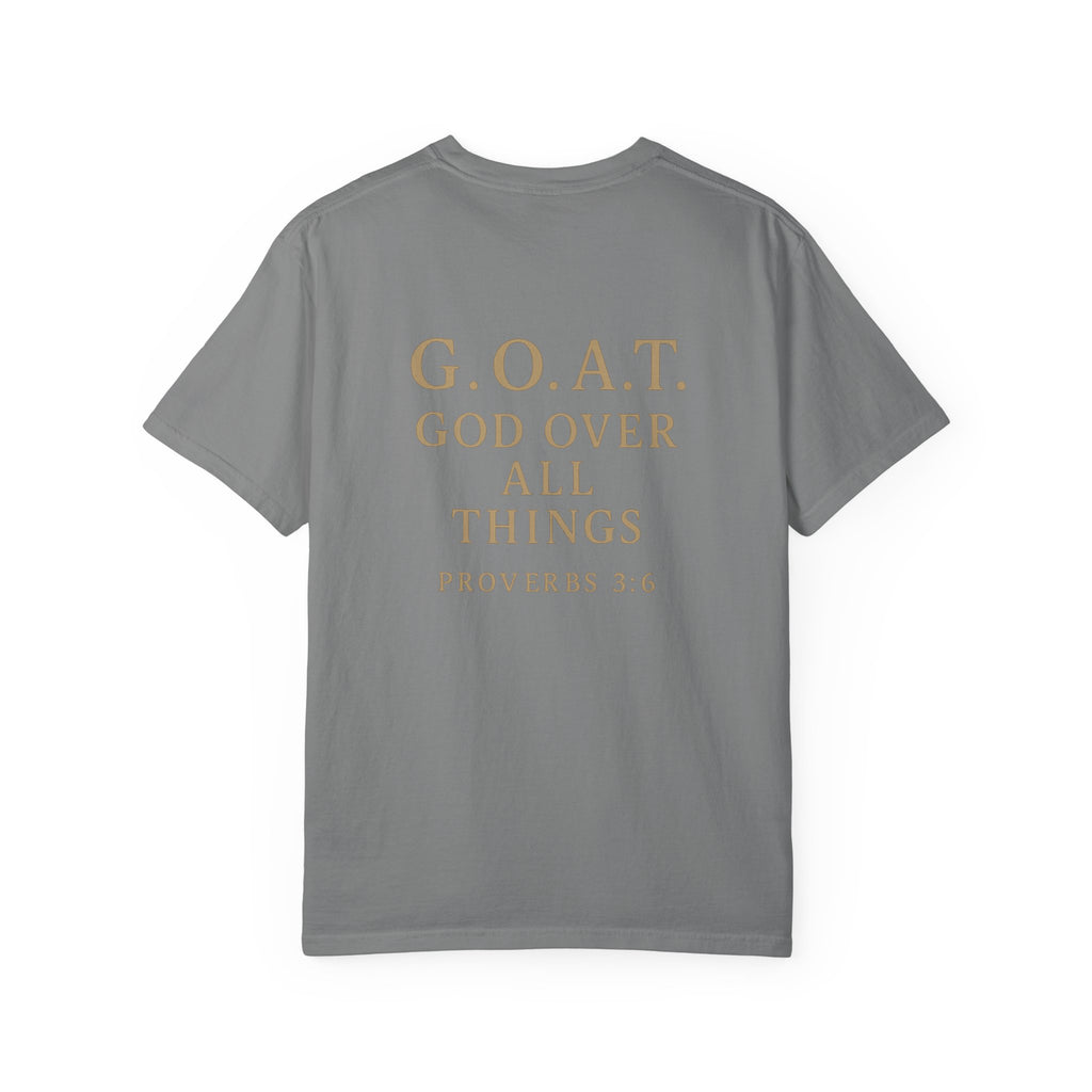 Christian T-Shirt | STILL "G.O.A.T. God Over All Things" | Faith Apparel | STILL Collection