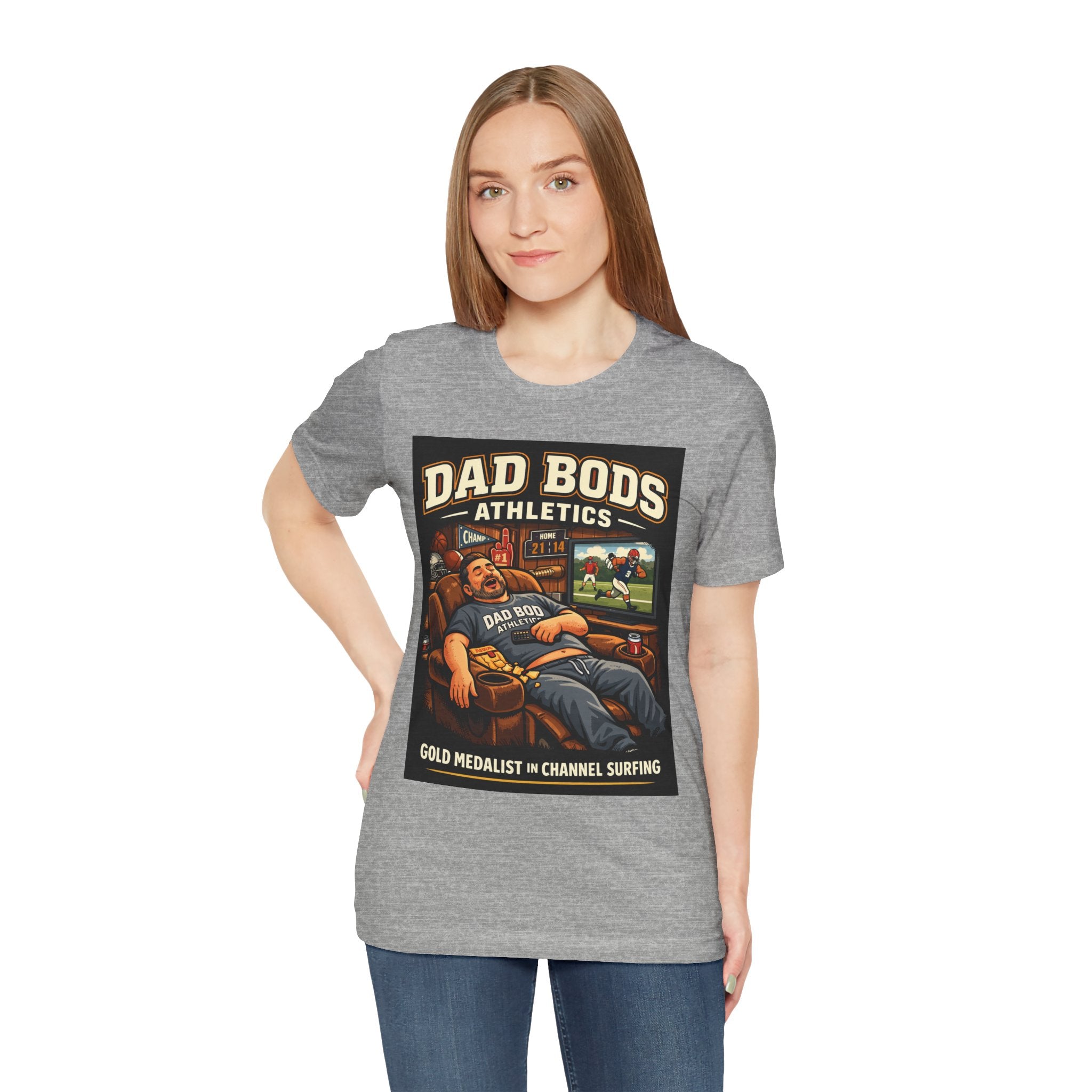 Funny Dad Shirt | Gold Medalist in Channel Surfing | Dad Bods Athletics | Father's Day Gift