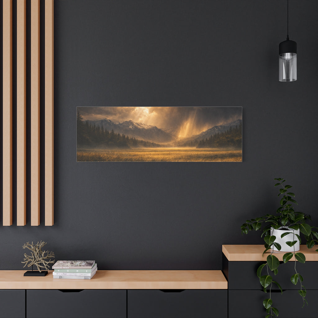 Stormy Meadow Wall Art | "Where the Storm Breaks" | Motivational Canvas Print | Fine Art