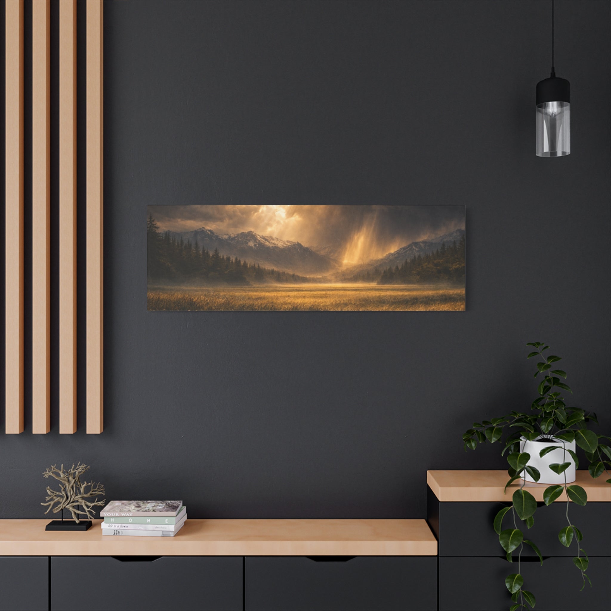 Stormy Meadow Wall Art | "Where the Storm Breaks" | Motivational Canvas Print | Fine Art