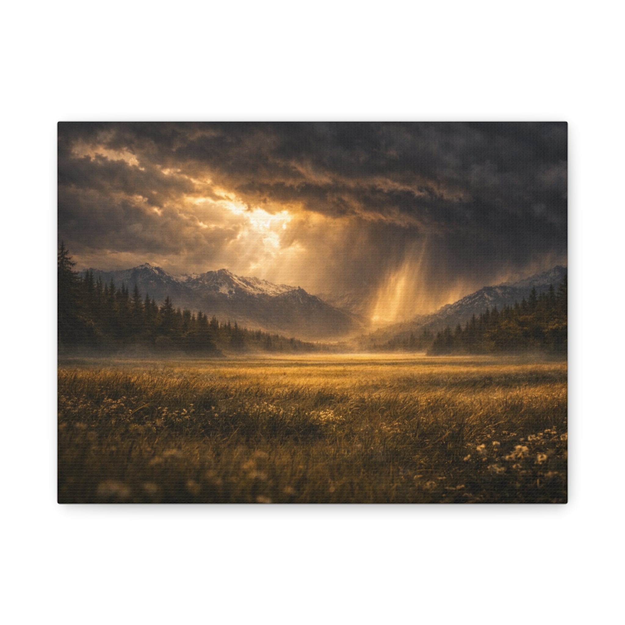 Stormy Meadow Wall Art | "Where the Storm Breaks" | Motivational Canvas Print | Fine Art