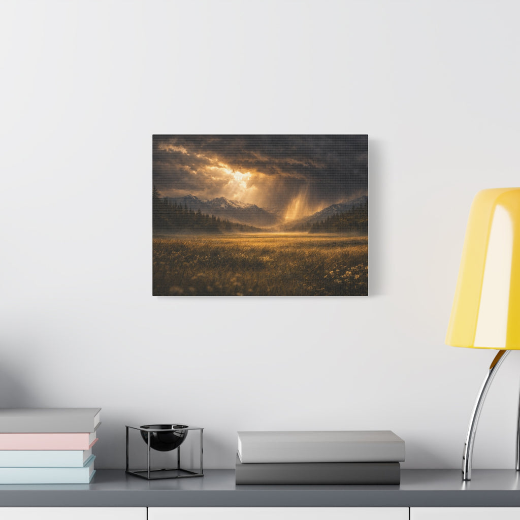 Stormy Meadow Wall Art | "Where the Storm Breaks" | Motivational Canvas Print | Fine Art