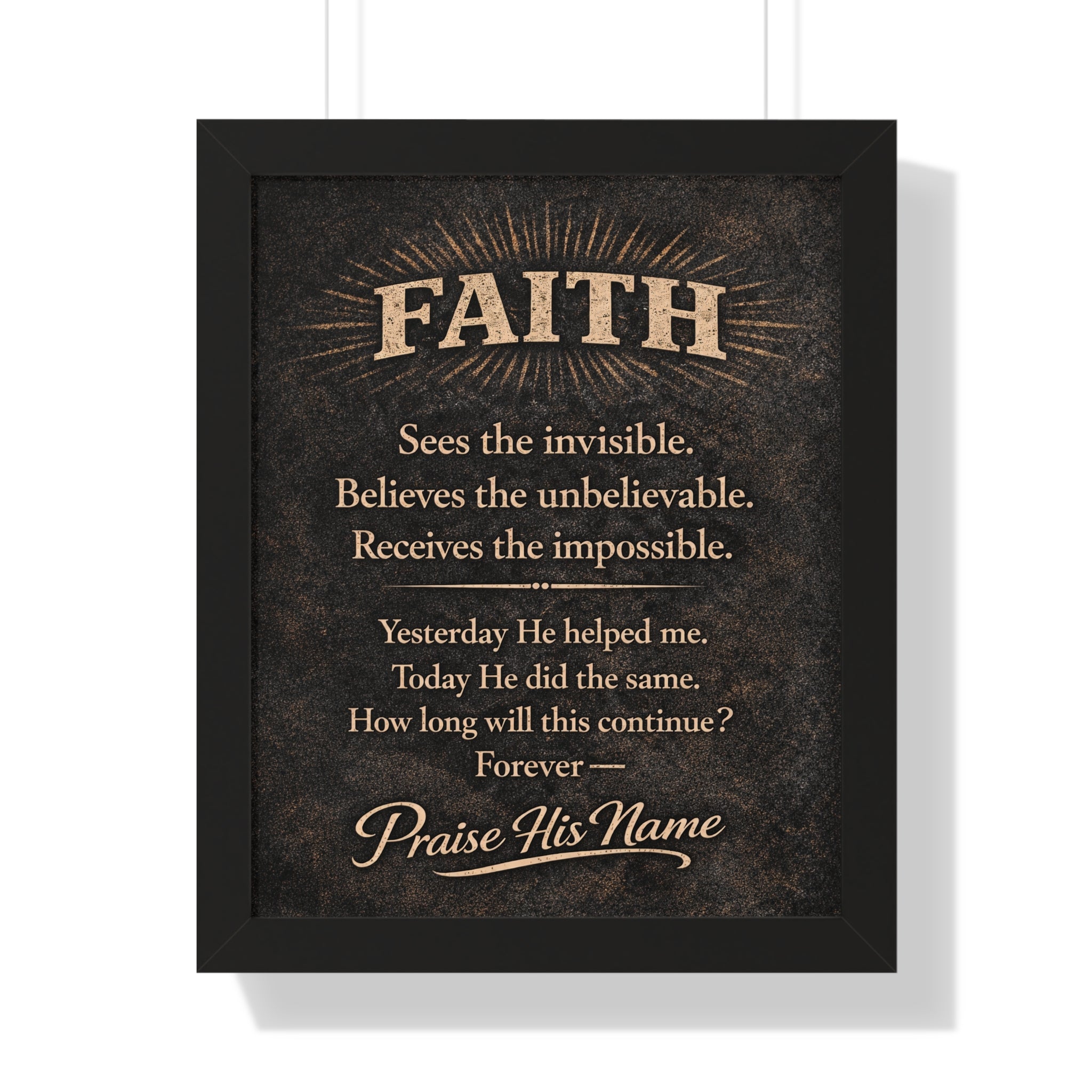 Christian Wall Art | FAITH Sees the Invisible | Masculine Faith Poster | Stormy Meadow