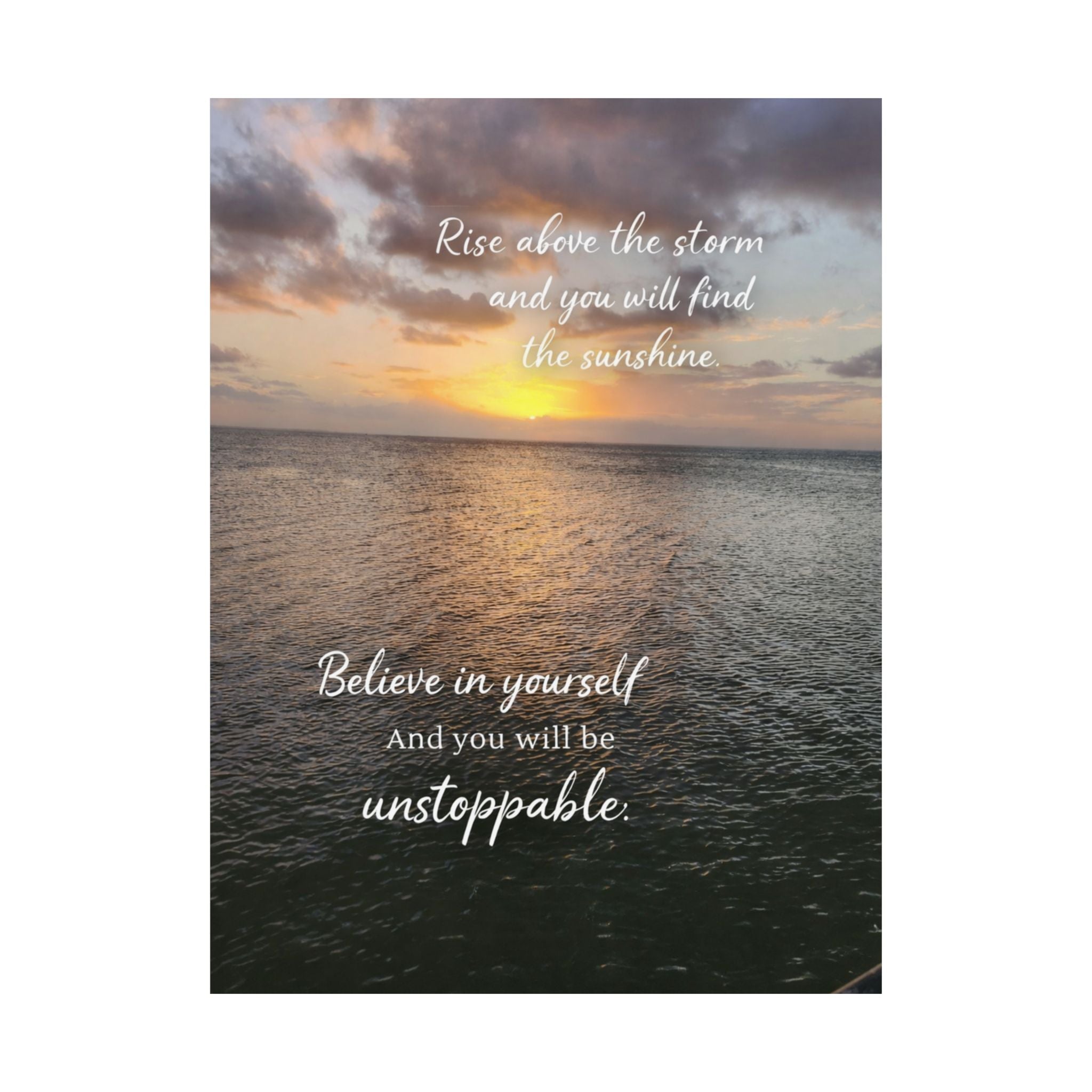 Motivational Poster | Rise Above the Storm | Inspirational Wall Art | Stormy Meadow