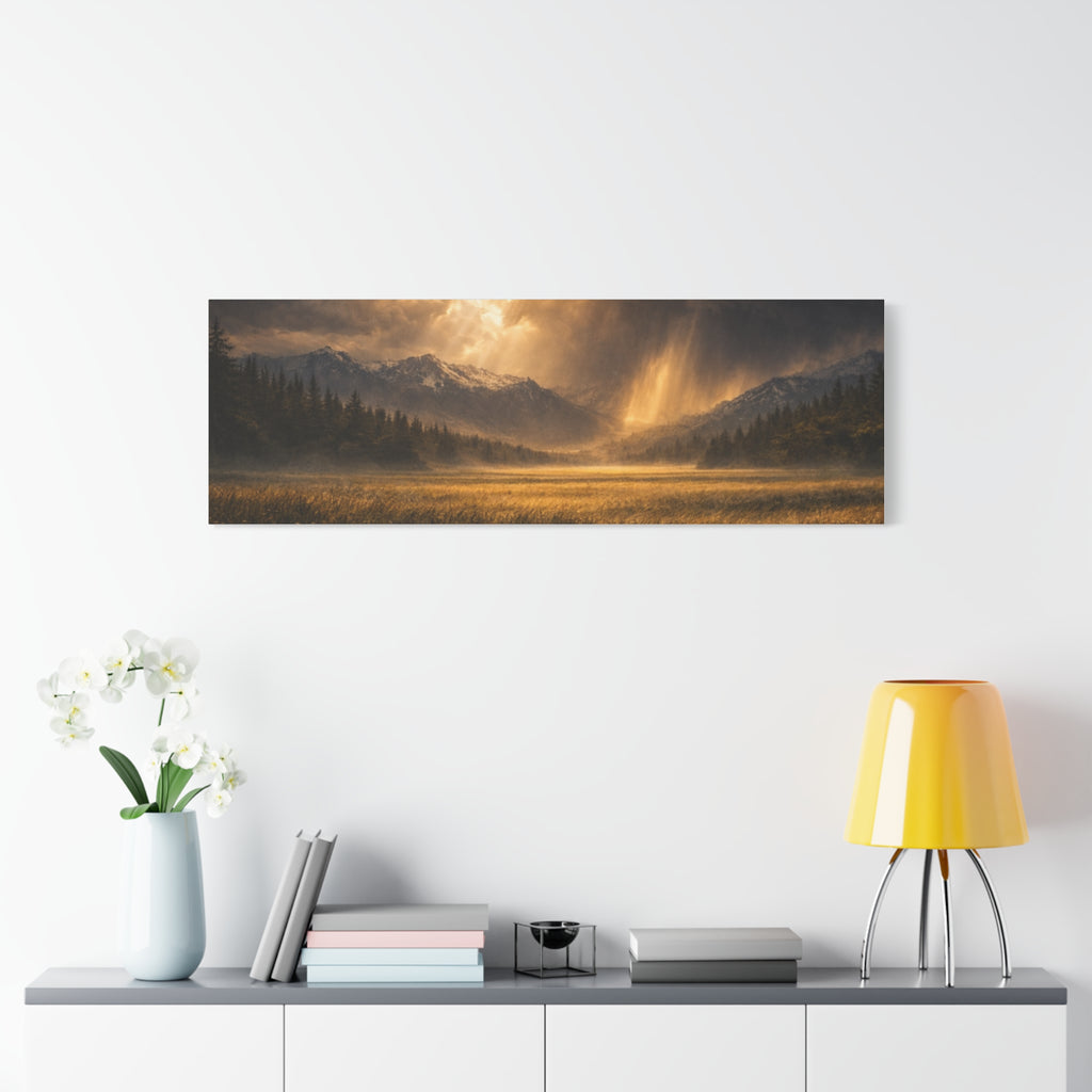 Stormy Meadow Wall Art | "Where the Storm Breaks" | Motivational Canvas Print | Fine Art