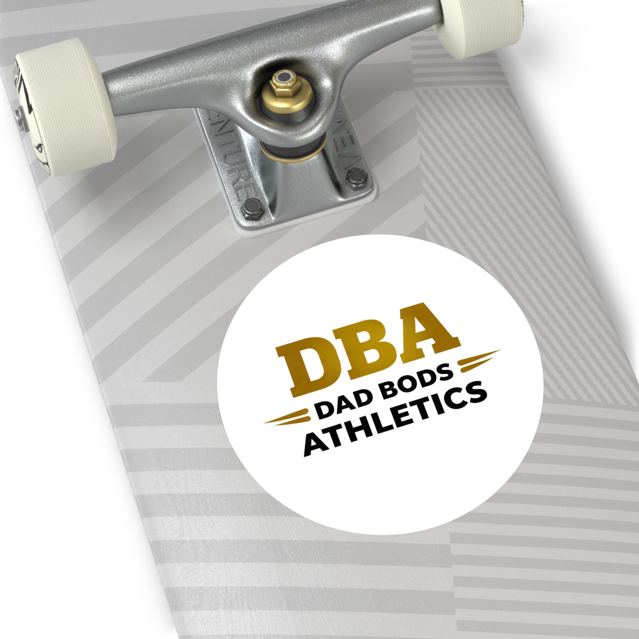 DBA text Round Vinyl Stickers