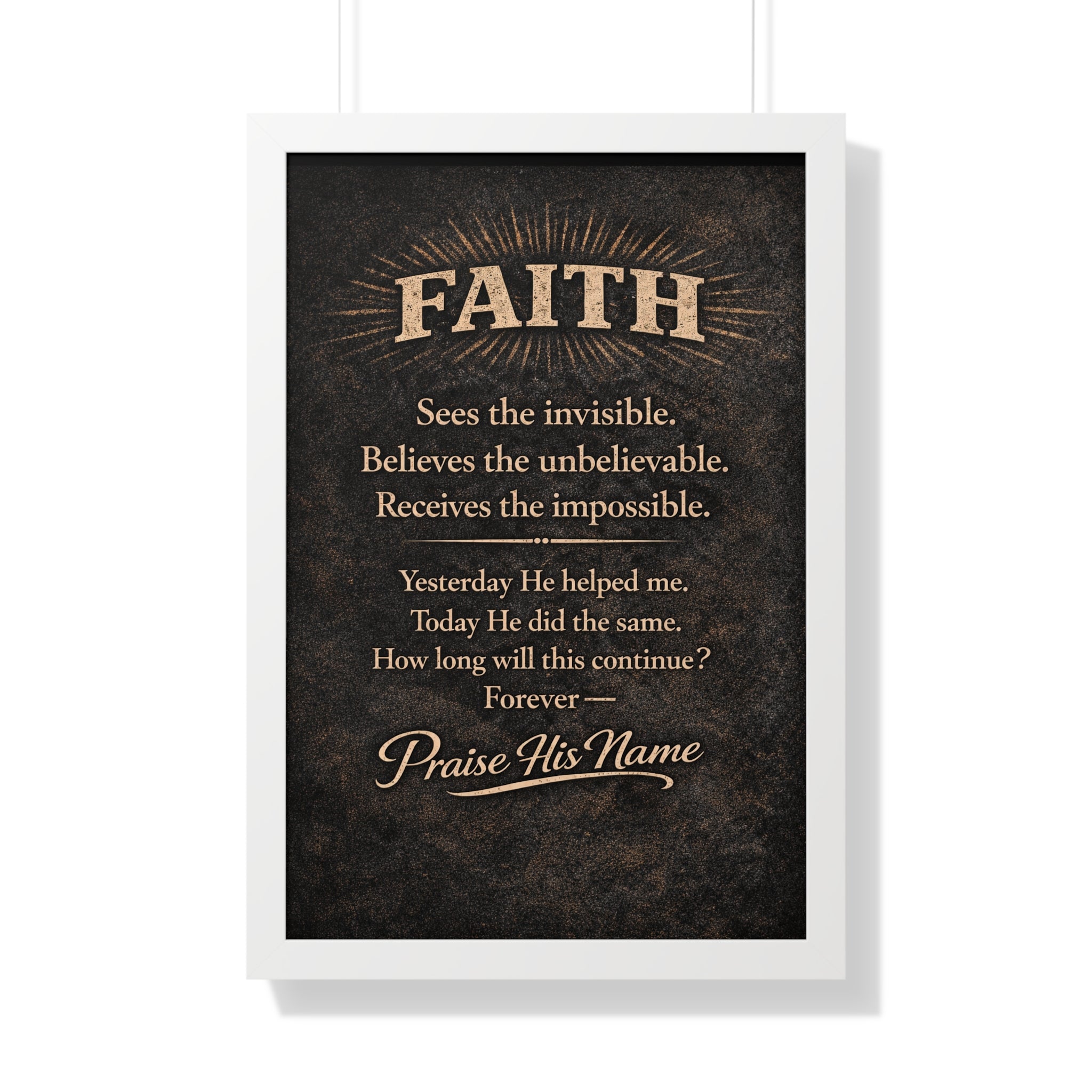 Christian Wall Art | FAITH Sees the Invisible | Masculine Faith Poster | Stormy Meadow