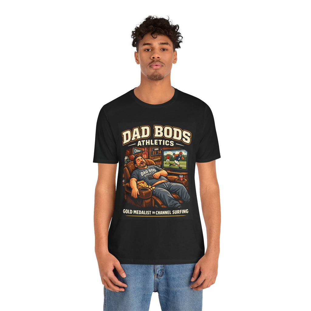 Funny Dad Shirt | Gold Medalist in Channel Surfing | Dad Bods Athletics | Father's Day Gift