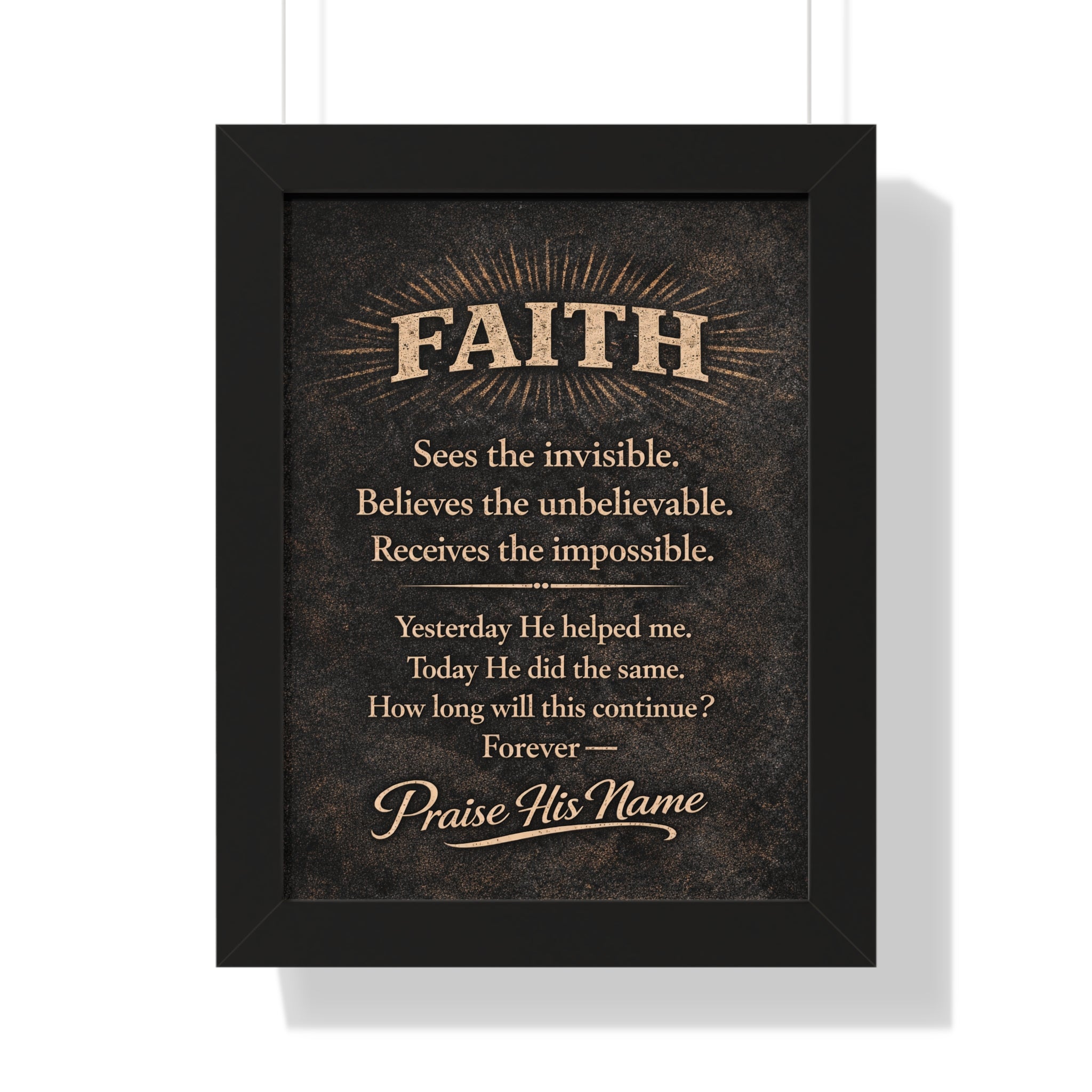 Christian Wall Art | FAITH Sees the Invisible | Masculine Faith Poster | Stormy Meadow