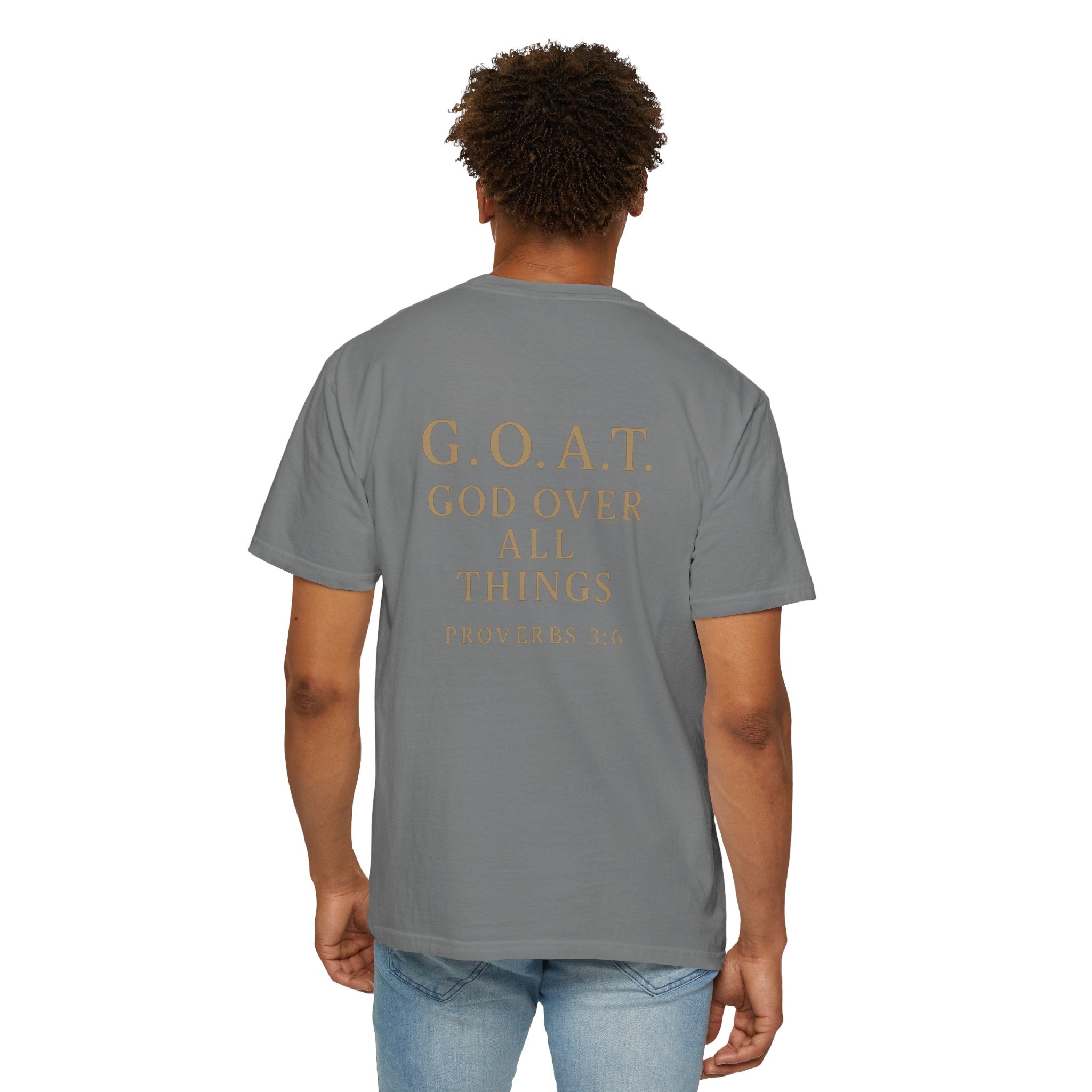 Christian T-Shirt | STILL "G.O.A.T. God Over All Things" | Faith Apparel | STILL Collection