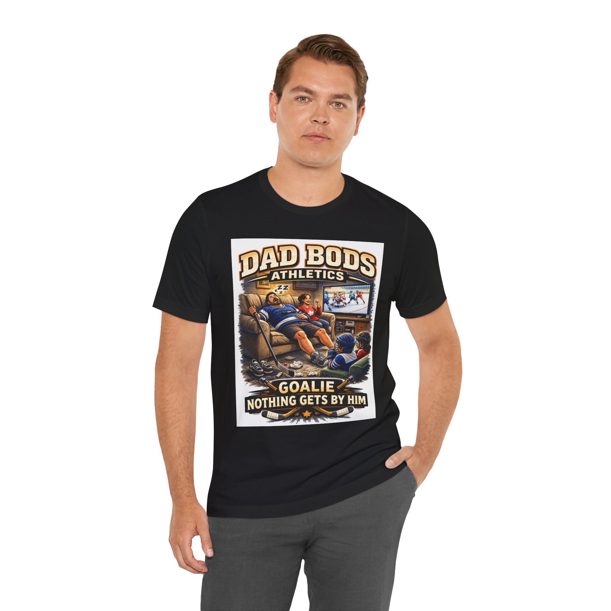 Funny Dad Shirt | Goalie Nothing Gets By Him | Dad Bods Athletics | Father's Day Gift