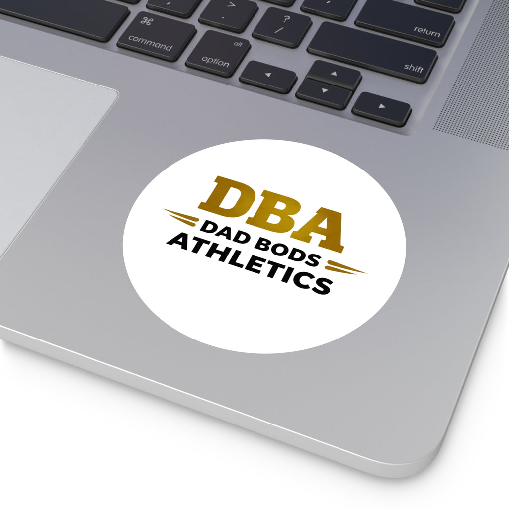 DBA text Round Vinyl Stickers