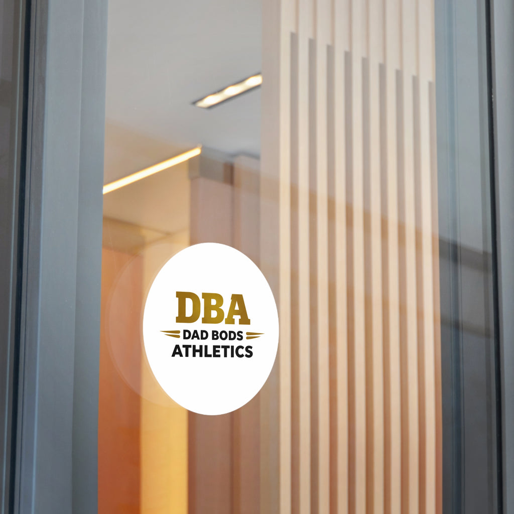 DBA text Round Vinyl Stickers