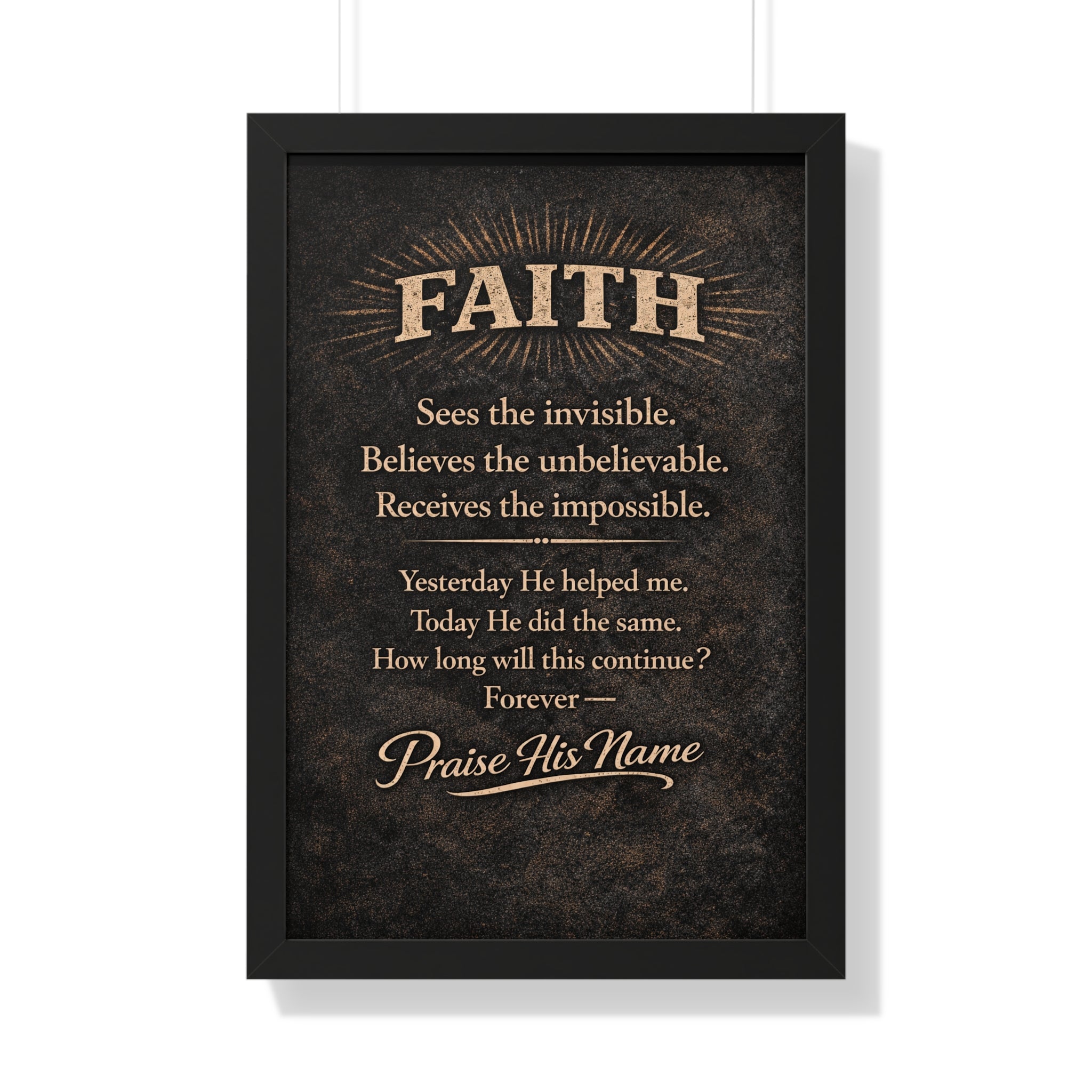 Christian Wall Art | FAITH Sees the Invisible | Masculine Faith Poster | Stormy Meadow