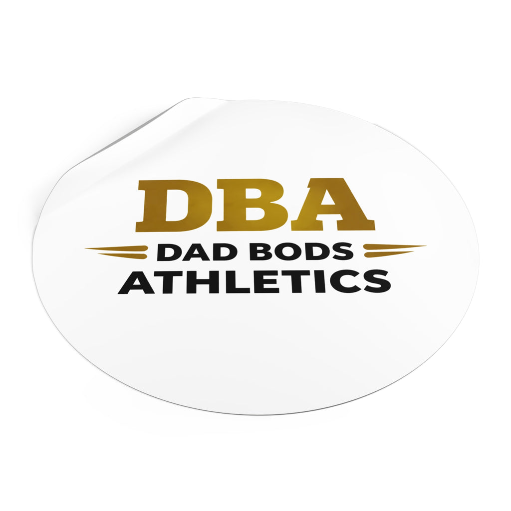 DBA text Round Vinyl Stickers