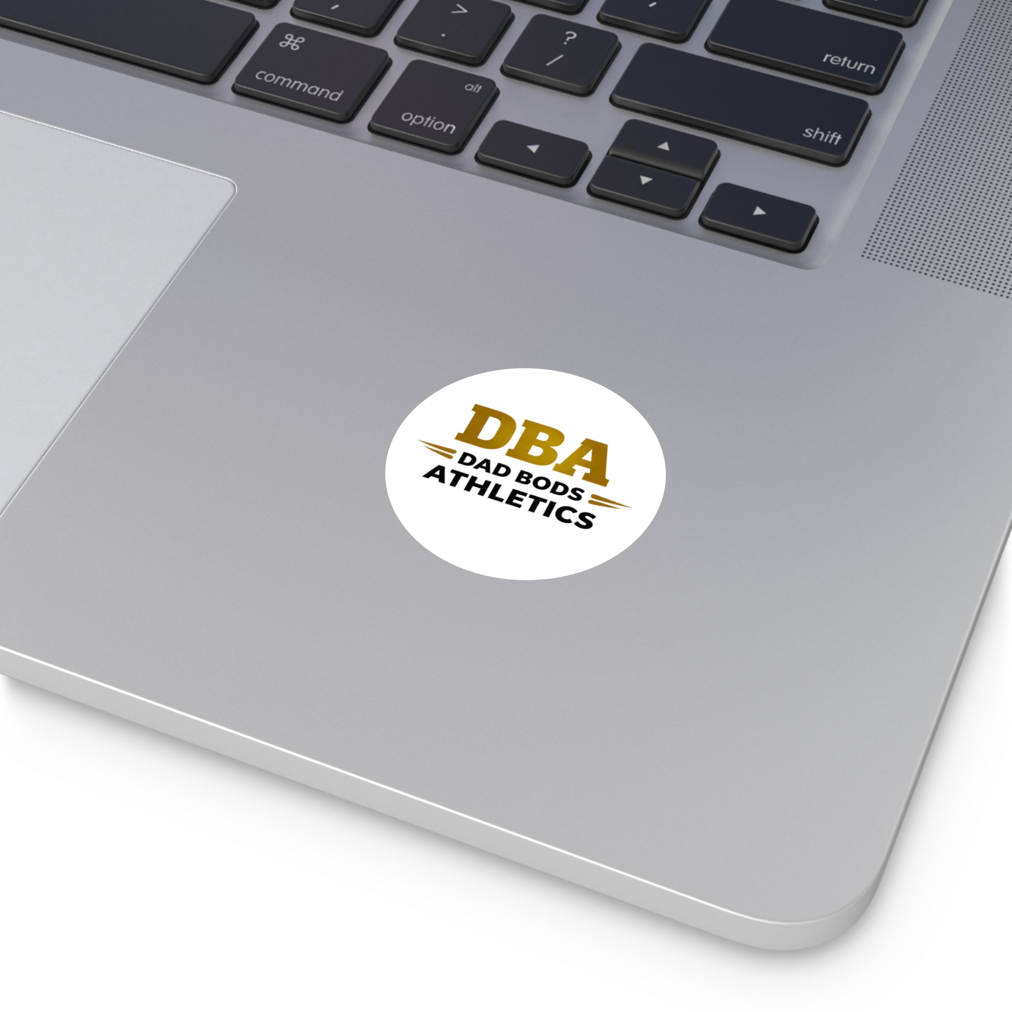 DBA text Round Vinyl Stickers
