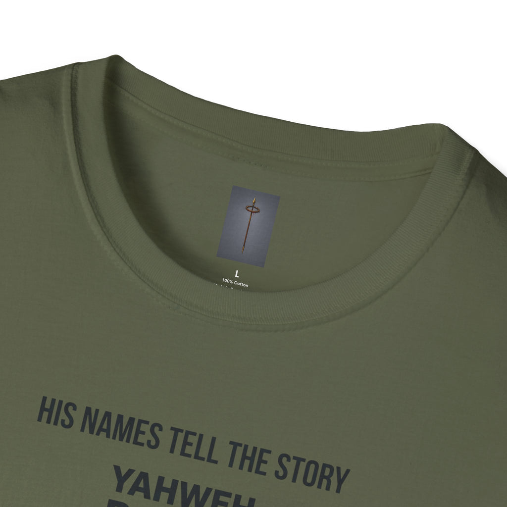 Christian Jesus Names T-Shirt — 'His Names Tell the Story' Faith Tee