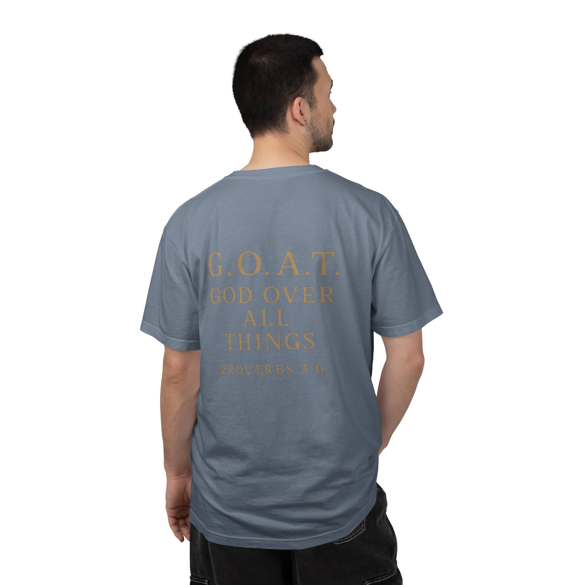 Christian T-Shirt | STILL "G.O.A.T. God Over All Things" | Faith Apparel | STILL Collection