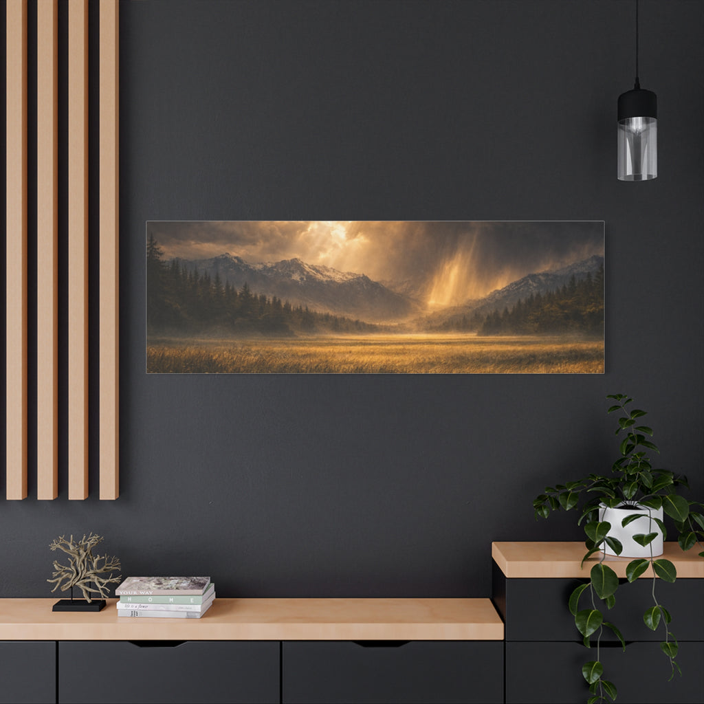 Stormy Meadow Wall Art | "Where the Storm Breaks" | Motivational Canvas Print | Fine Art