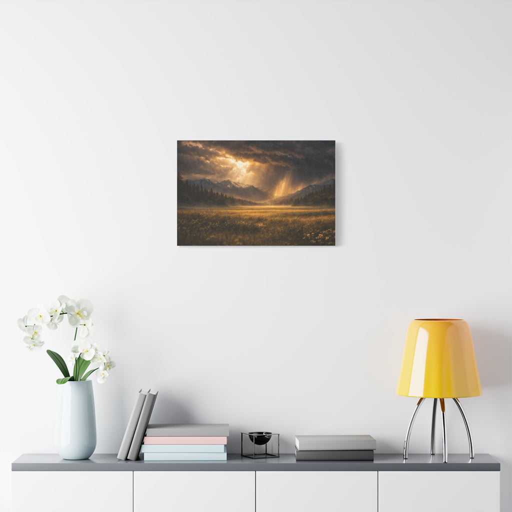 Stormy Meadow Wall Art | "Where the Storm Breaks" | Motivational Canvas Print | Fine Art