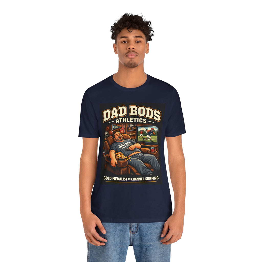 Funny Dad Shirt | Gold Medalist in Channel Surfing | Dad Bods Athletics | Father's Day Gift