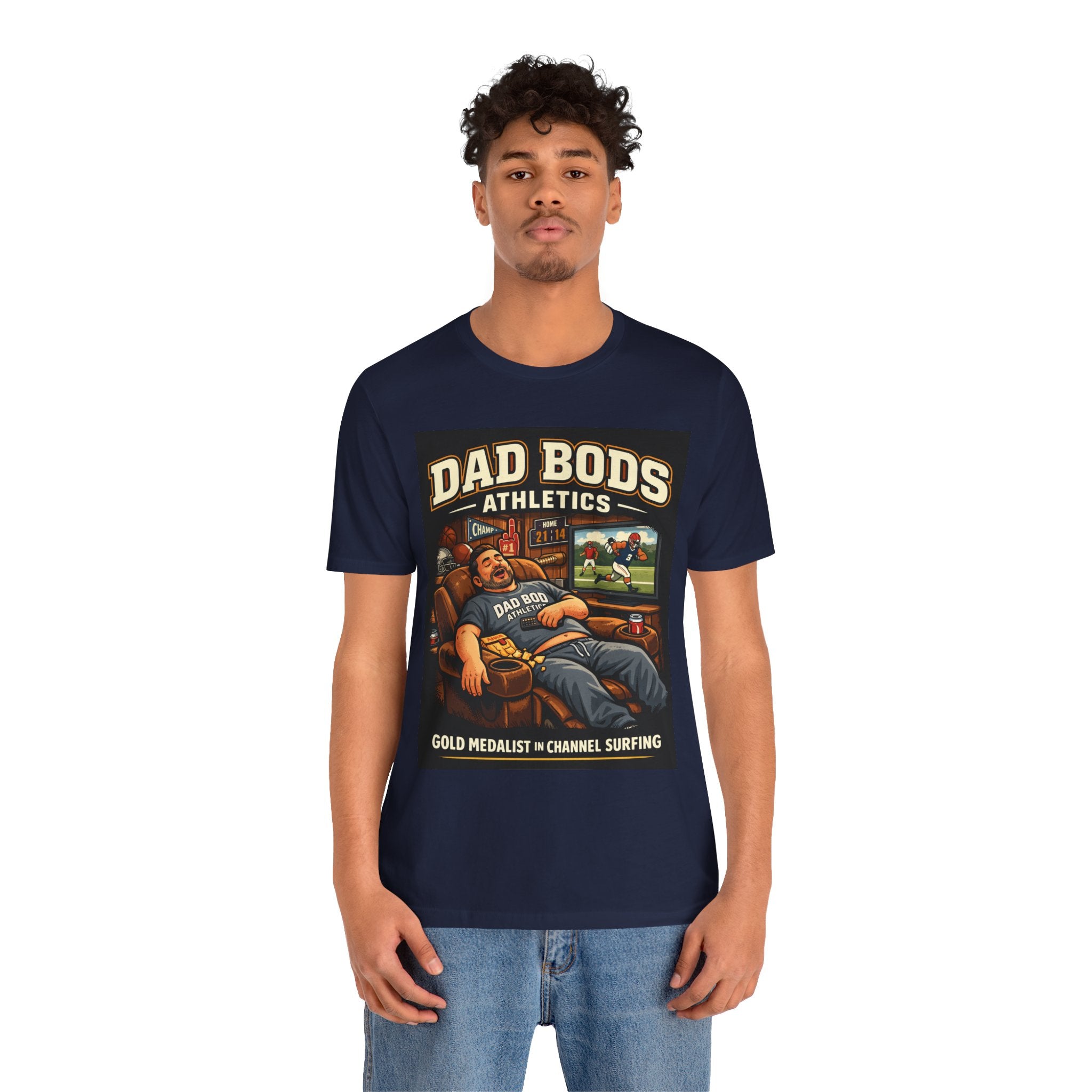 Funny Dad Shirt | Gold Medalist in Channel Surfing | Dad Bods Athletics | Father's Day Gift