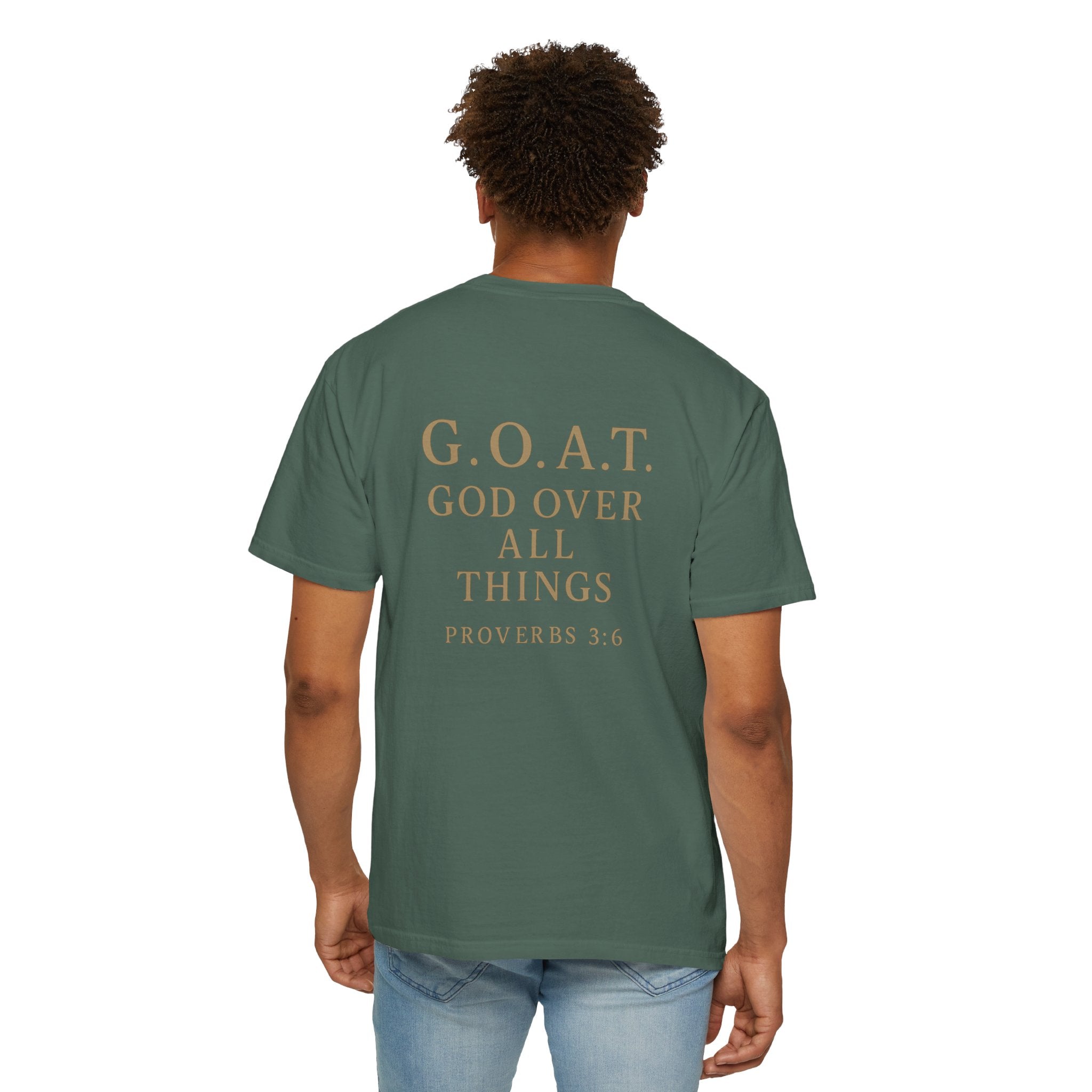 Christian T-Shirt | STILL "G.O.A.T. God Over All Things" | Faith Apparel | STILL Collection
