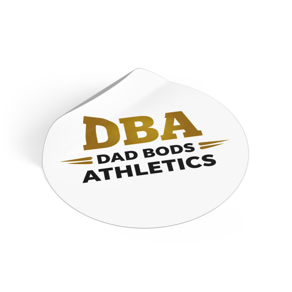 DBA text Round Vinyl Stickers