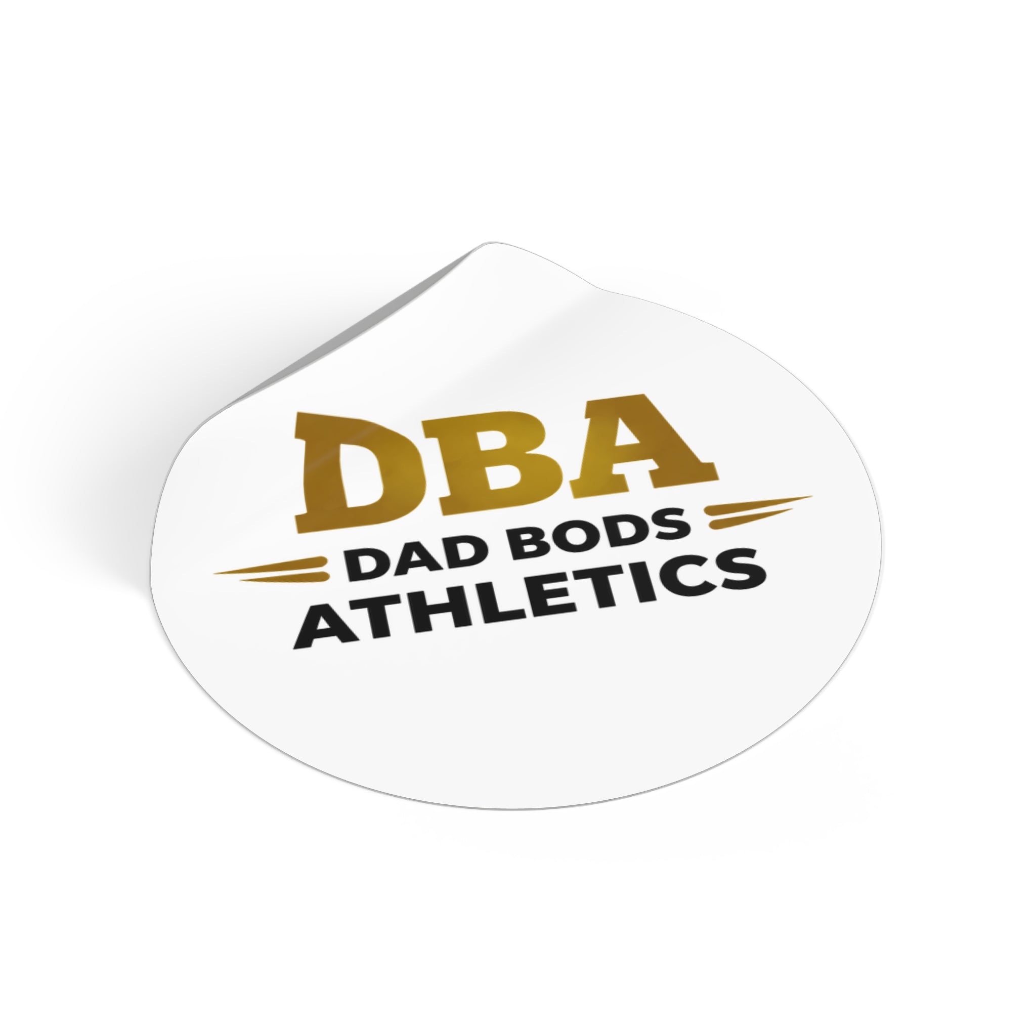 DBA text Round Vinyl Stickers