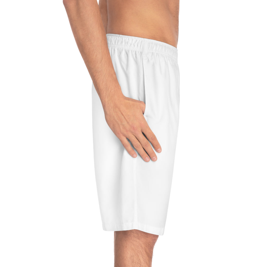 DBA gold and black text (left leg ) Men's Board Shorts (AOP)