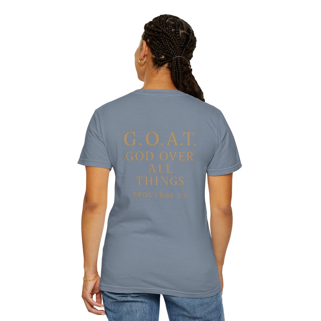 Christian T-Shirt | STILL "G.O.A.T. God Over All Things" | Faith Apparel | STILL Collection