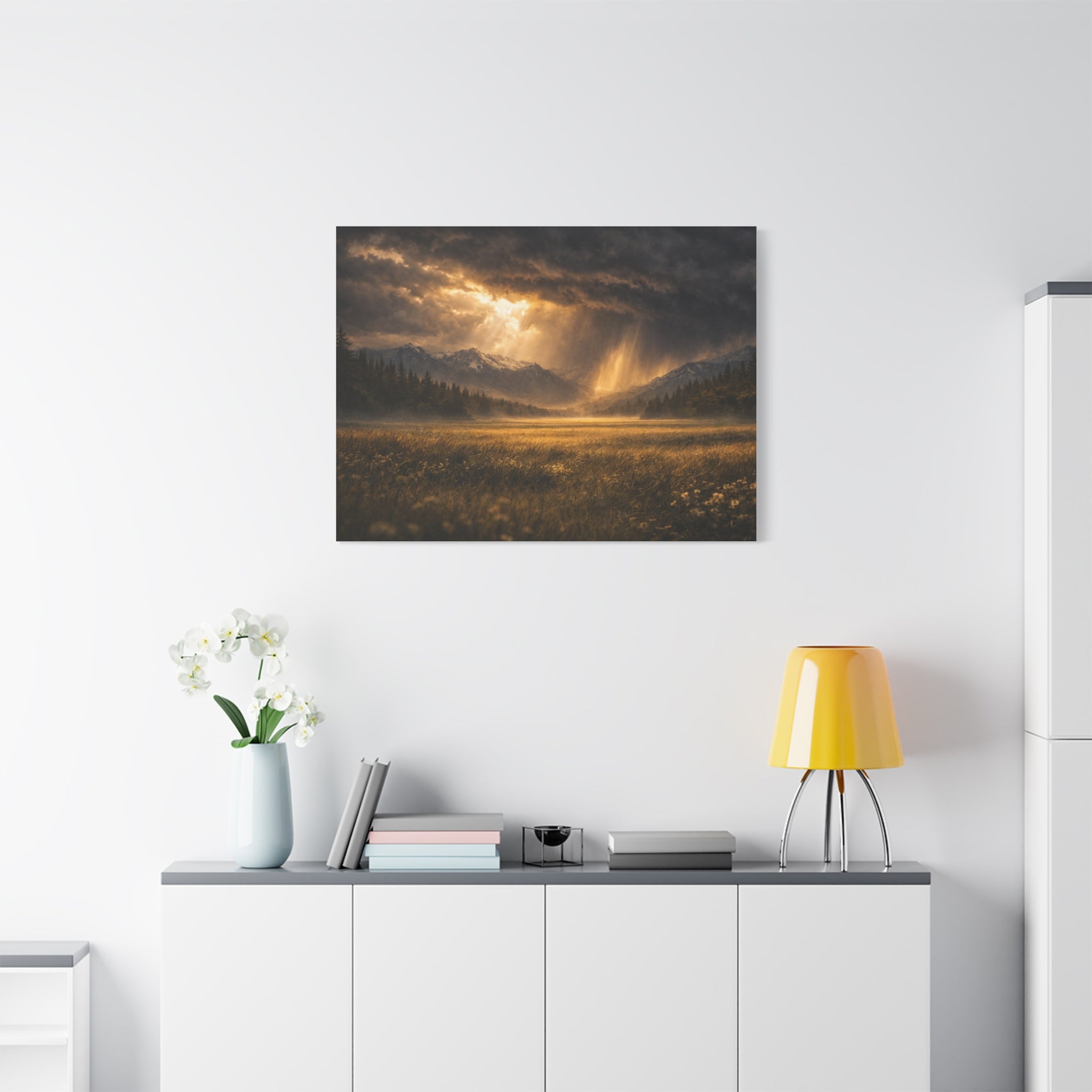 Stormy Meadow Wall Art | "Where the Storm Breaks" | Motivational Canvas Print | Fine Art