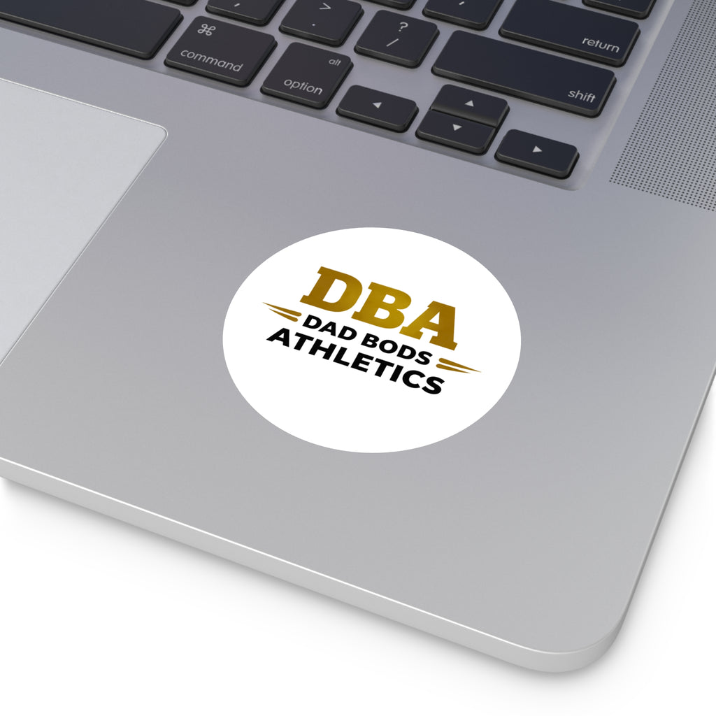 DBA text Round Vinyl Stickers