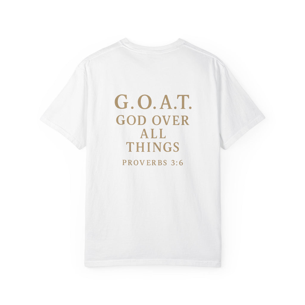 Christian T-Shirt | STILL "G.O.A.T. God Over All Things" | Faith Apparel | STILL Collection
