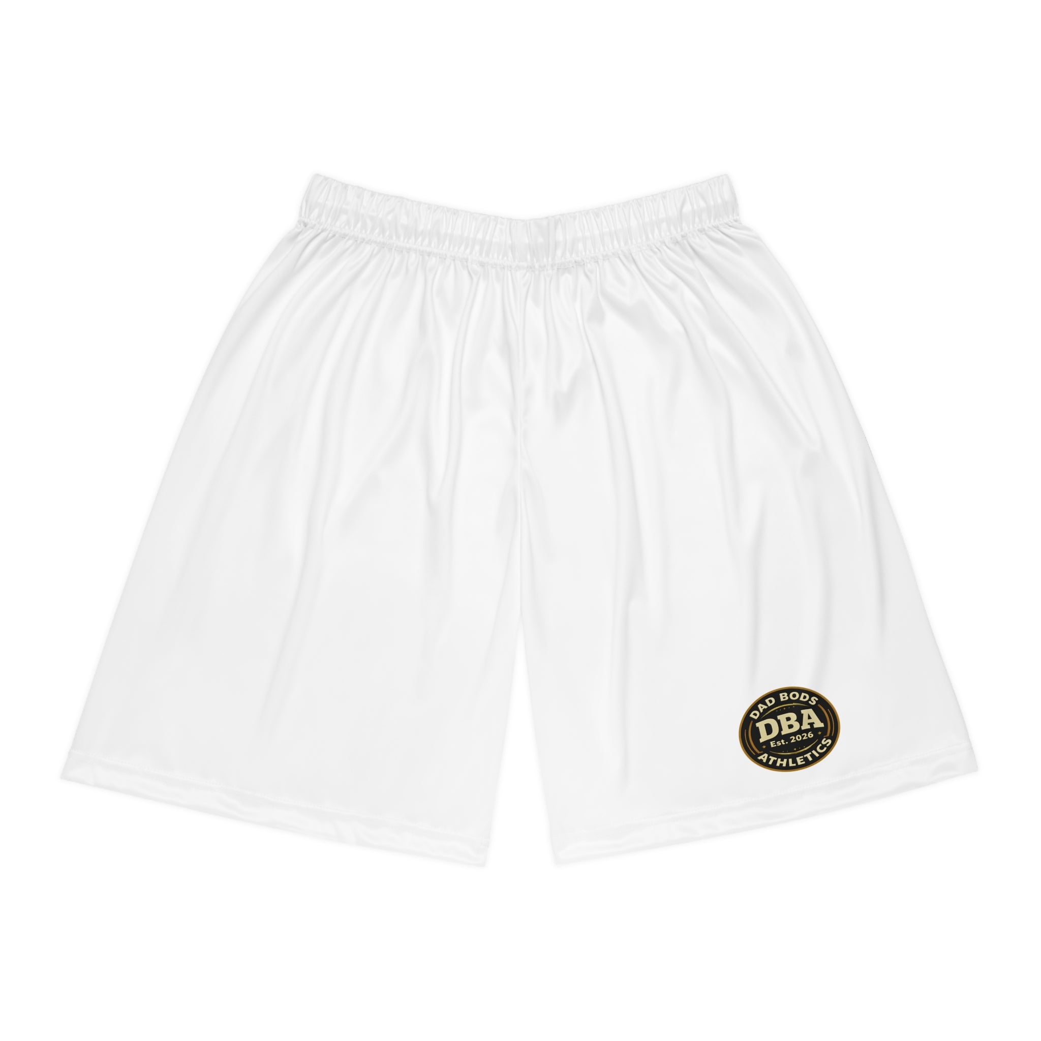 DBA round monogram left leg, Basketball Shorts (AOP)