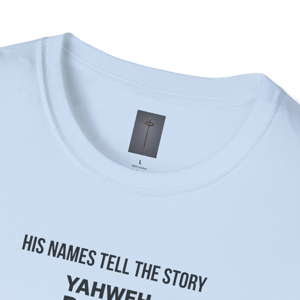 Christian Jesus Names T-Shirt — 'His Names Tell the Story' Faith Tee