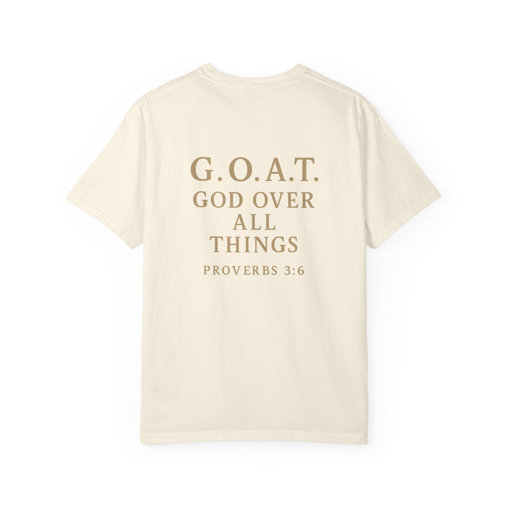 Christian T-Shirt | STILL "G.O.A.T. God Over All Things" | Faith Apparel | STILL Collection
