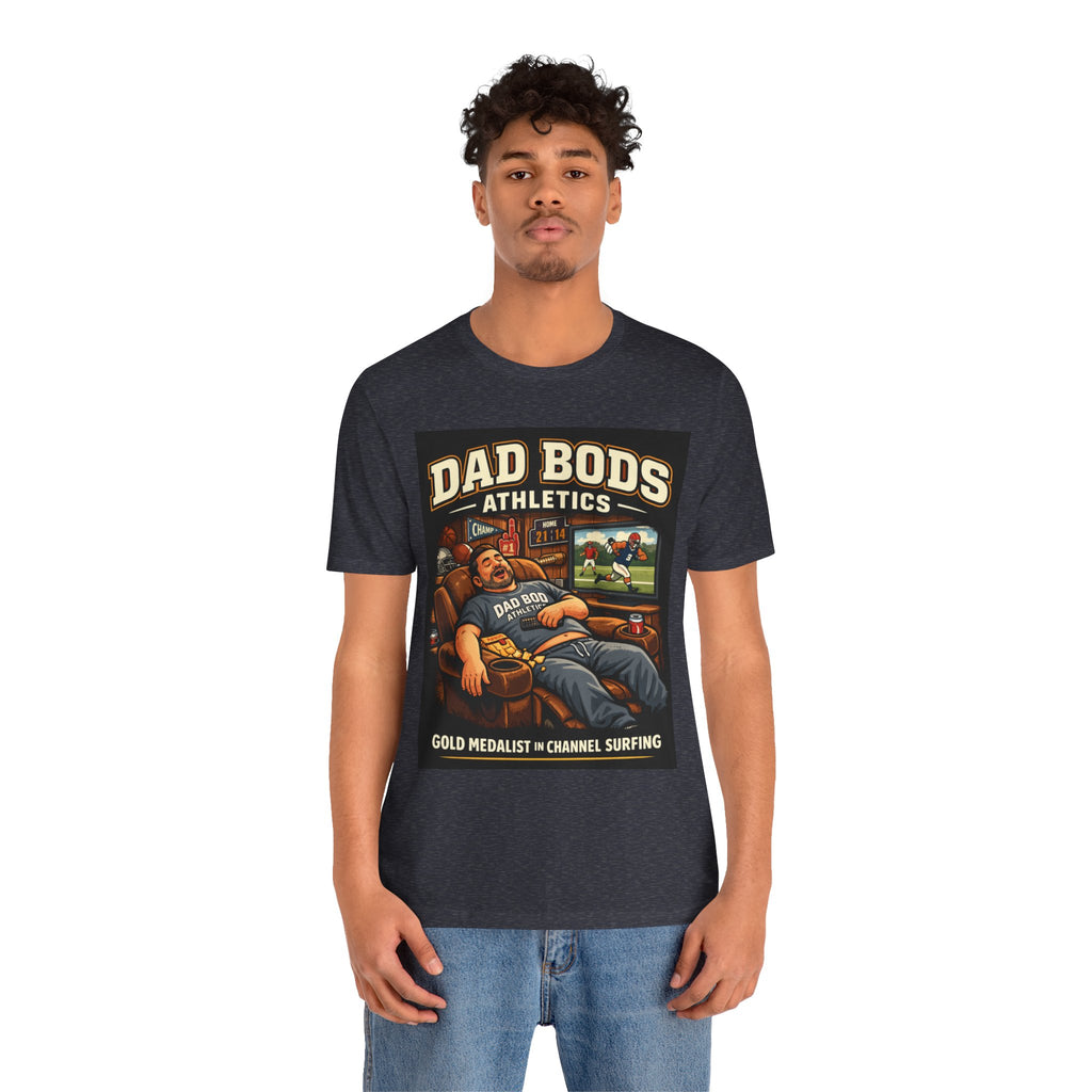 Funny Dad Shirt | Gold Medalist in Channel Surfing | Dad Bods Athletics | Father's Day Gift