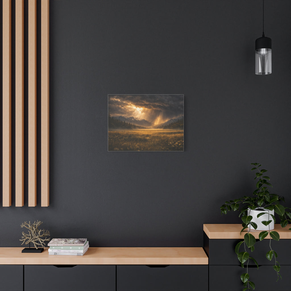 Stormy Meadow Wall Art | "Where the Storm Breaks" | Motivational Canvas Print | Fine Art