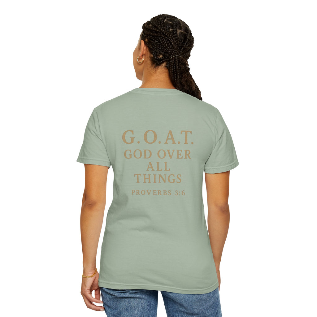Christian T-Shirt | STILL "G.O.A.T. God Over All Things" | Faith Apparel | STILL Collection