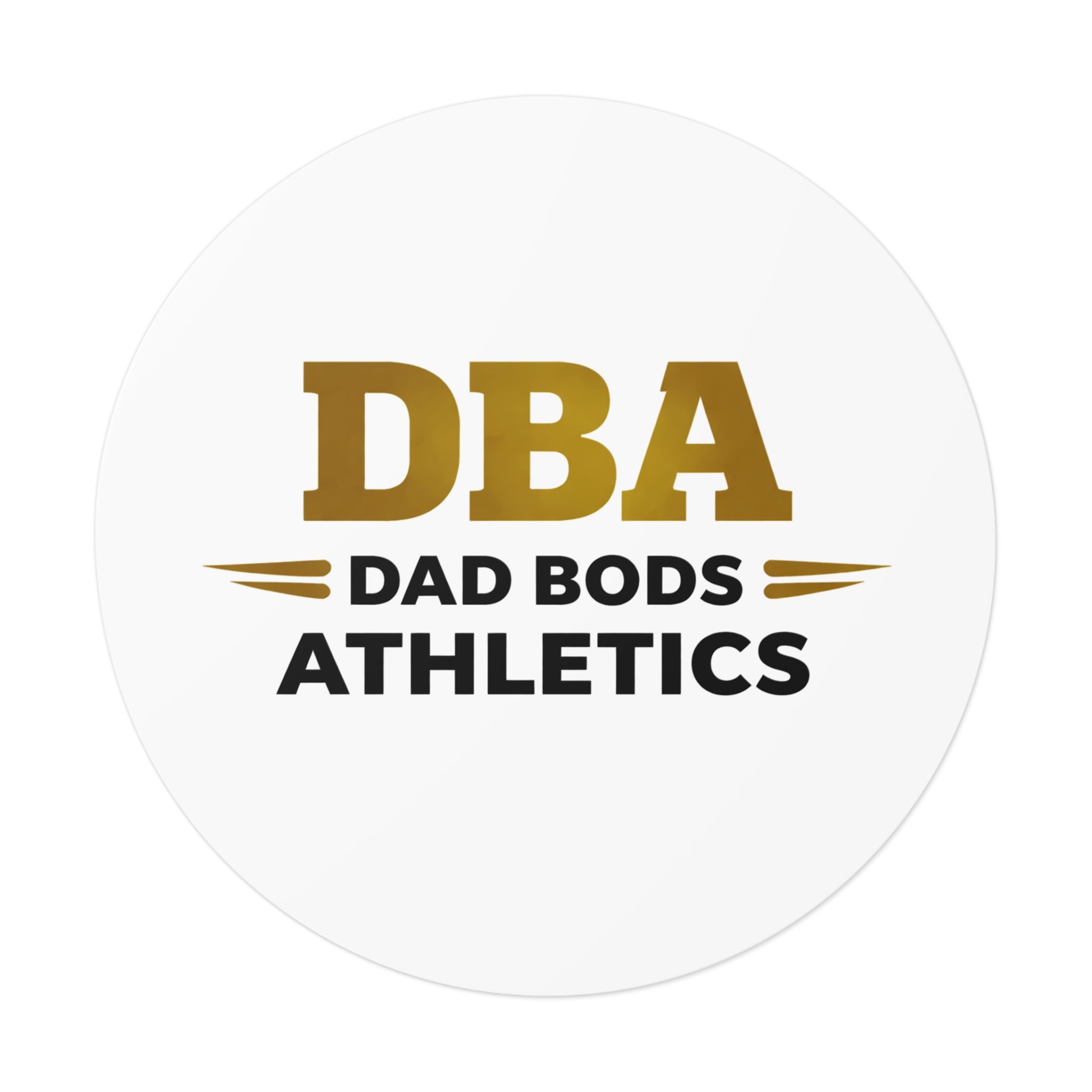 DBA text Round Vinyl Stickers