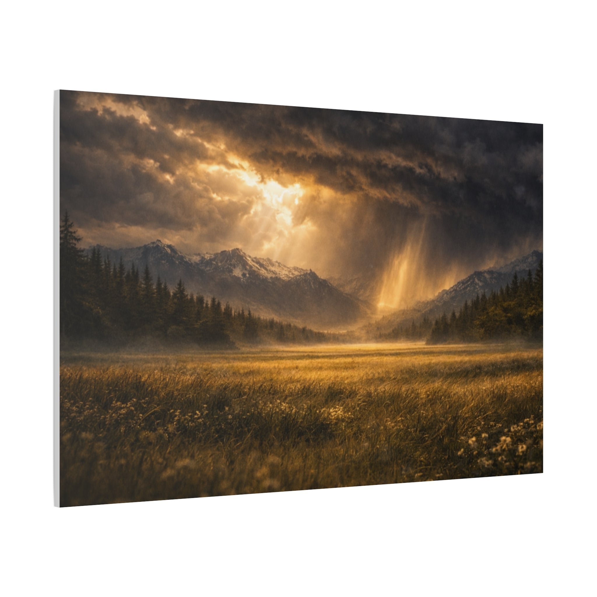 Stormy Meadow Wall Art | "Where the Storm Breaks" | Motivational Canvas Print | Fine Art